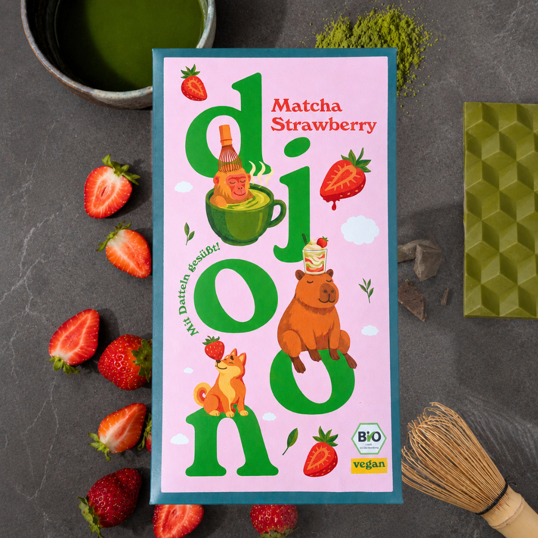Schokolade des Monats: Matcha Strawberry (Bio)