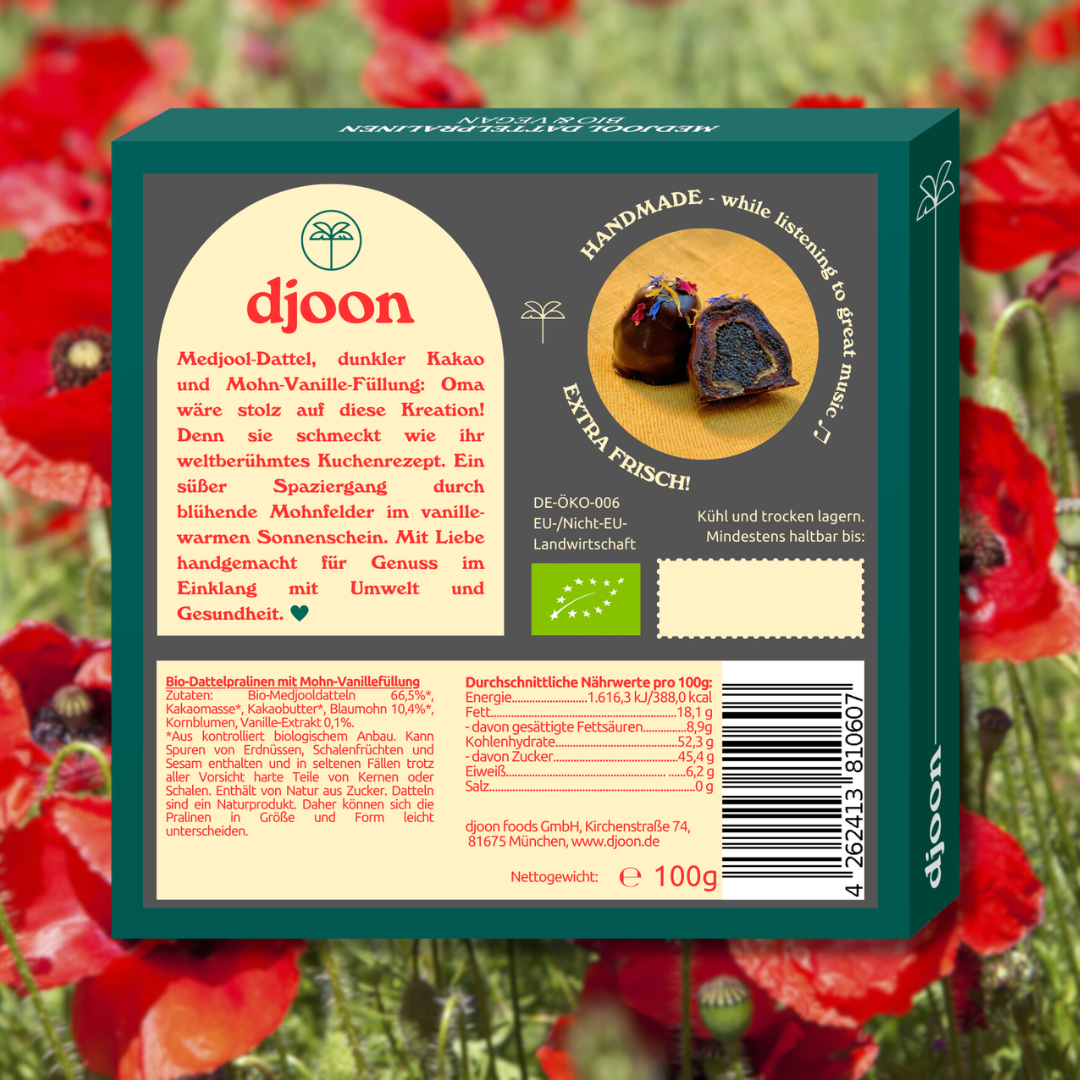 Praline des Monats: Mohn Vanille (Bio)