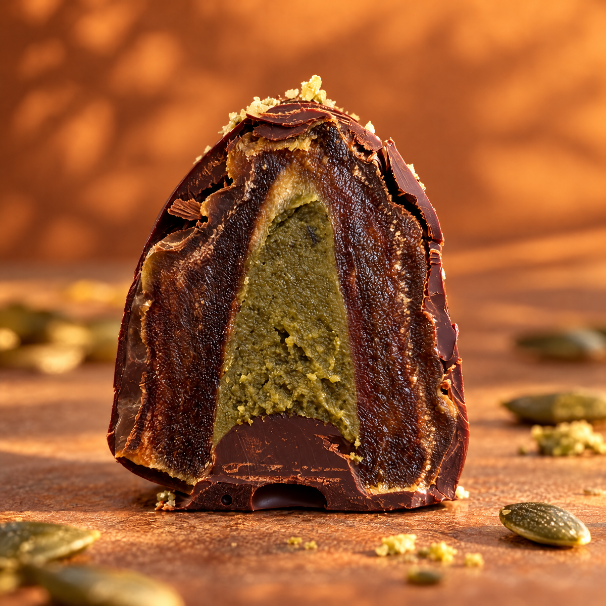 Praline des Monats: Kürbiskern Creme (Bio)