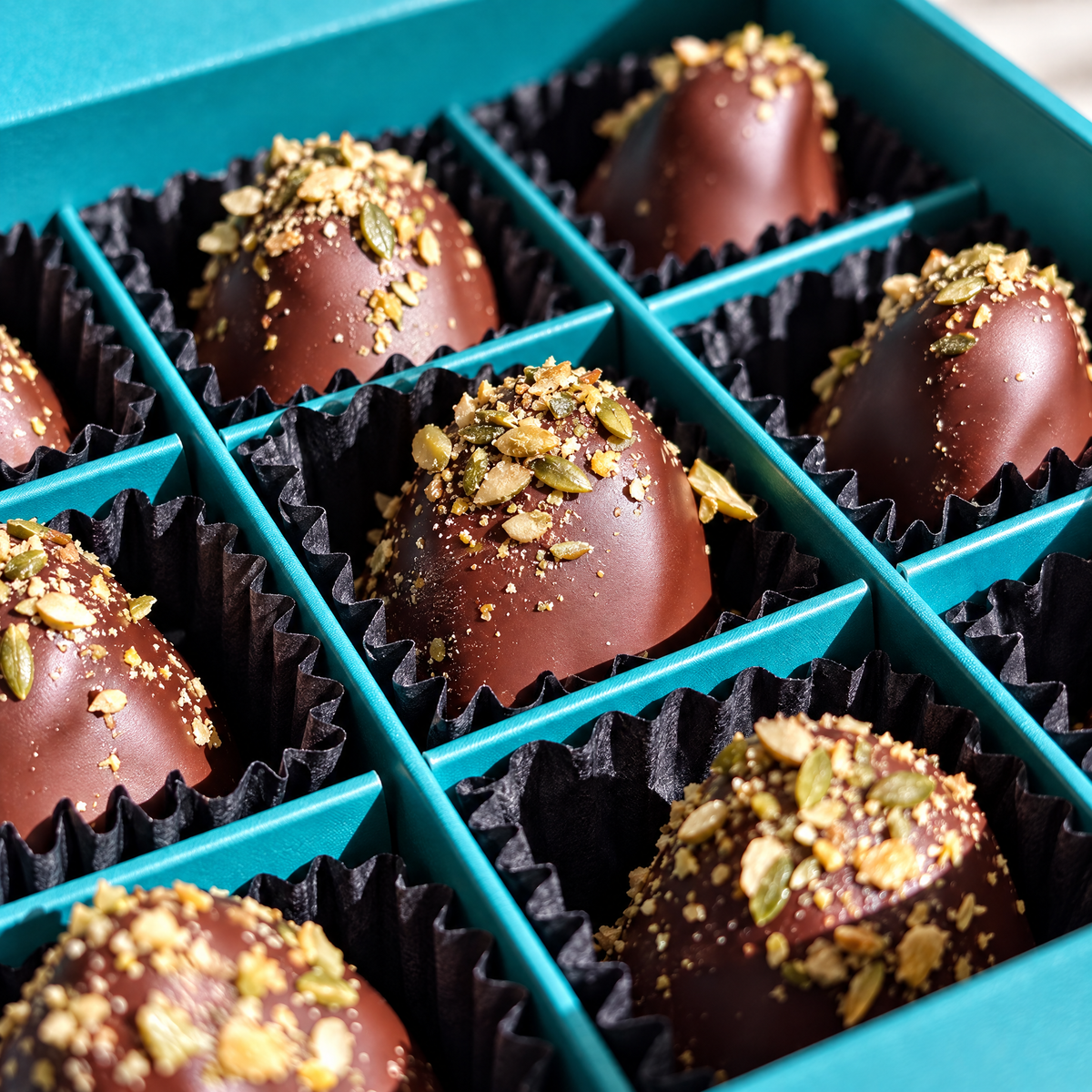 Praline des Monats: Kürbiskern Creme (Bio)